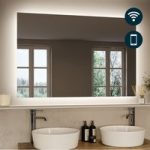 Rectangular Backlit Heated Bathroom Mirror with Lights & Bluetooth Speaker 1200 x 800mm – Vela