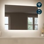 Rectangular Backlit Heated Bathroom Mirror with Lights & Bluetooth Speaker 700 x 500mm – Vela