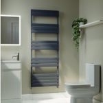 Riace Anthracite Vertical Flat Towel Rail  1600x600mm Single Panel 2742 BTU